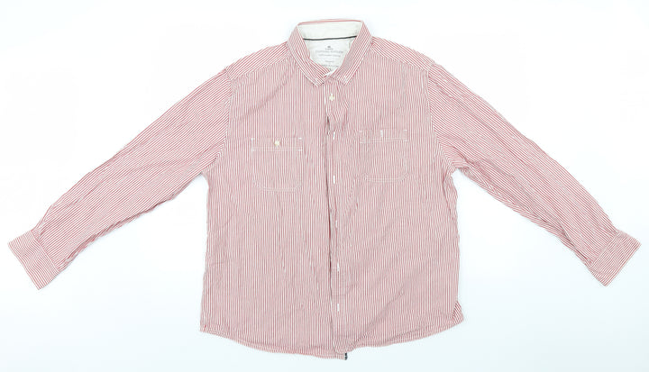 Easy Mens White Striped   Button-Up Size XL