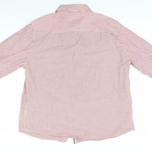 Easy Mens White Striped   Button-Up Size XL
