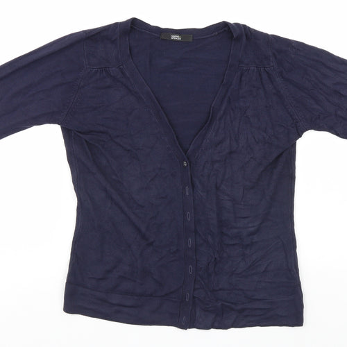 Marks and Spencer Womens Blue   Cardigan Jumper Size 10