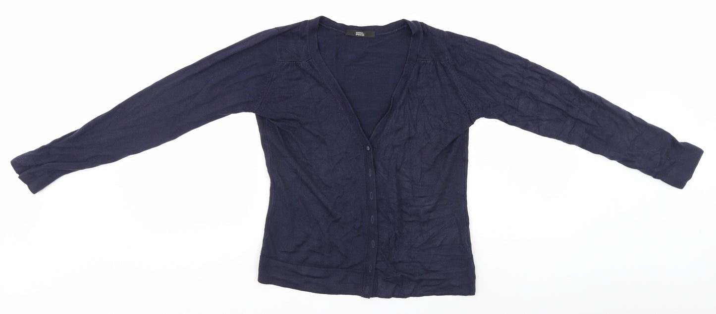 Marks and Spencer Womens Blue   Cardigan Jumper Size 10