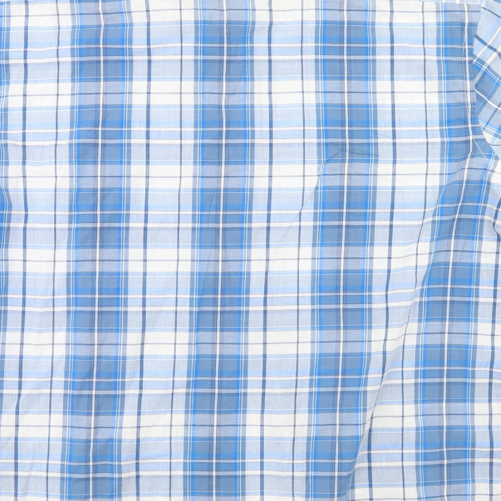 TU Mens Blue Plaid   Button-Up Size 2XL