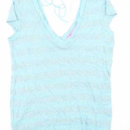 River Island Womens Blue Striped  Pullover Jumper Size 10