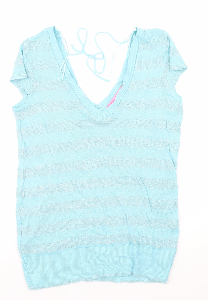River Island Womens Blue Striped Pullover Jumper Size 10