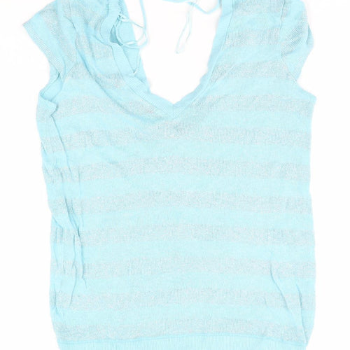 River Island Womens Blue Striped  Pullover Jumper Size 10