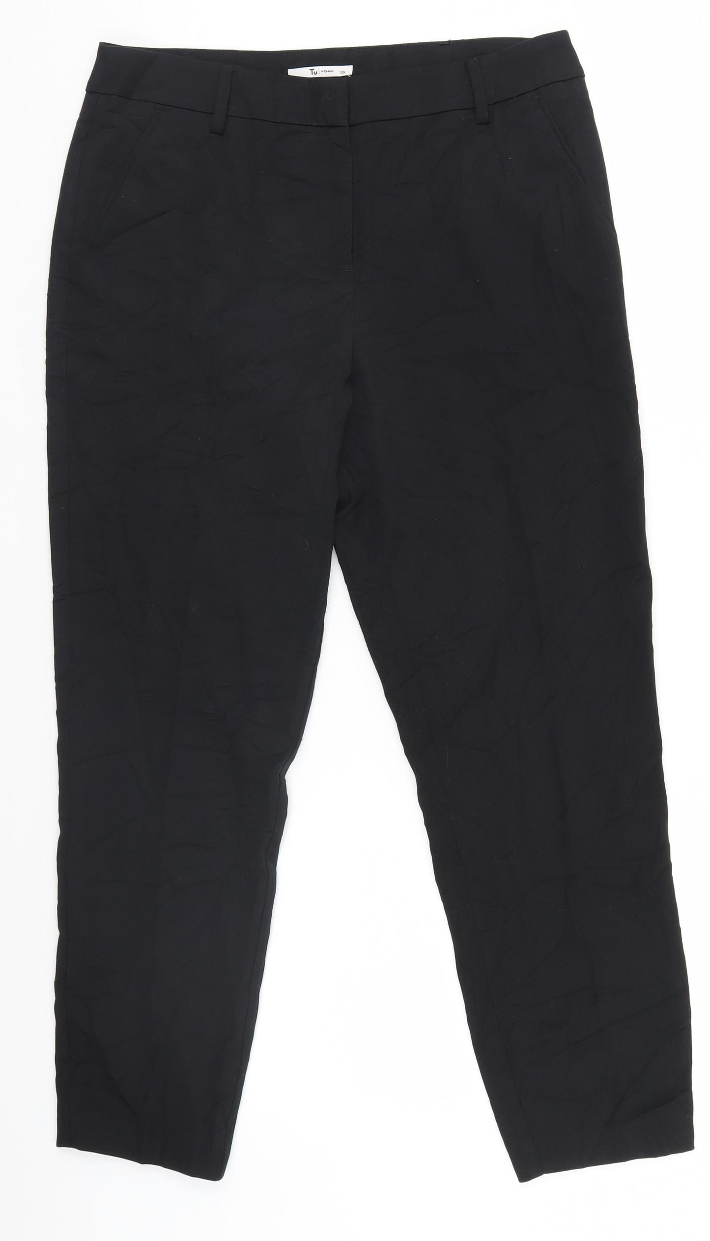 TU Womens Black   Trousers  Size 10 L25 in