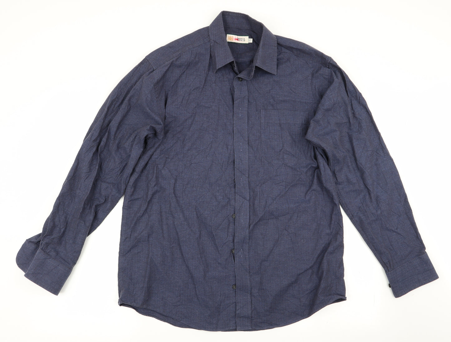 Marks and Spencer Mens Blue    Dress Shirt Size 15.5