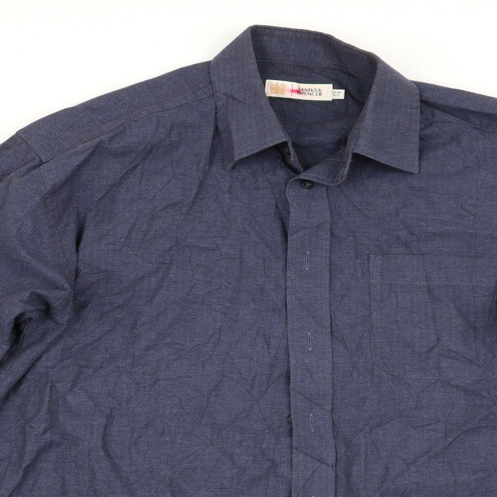 Marks and Spencer Mens Blue    Dress Shirt Size 15.5