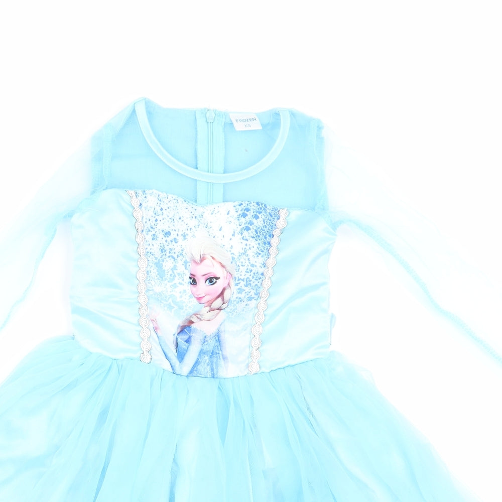 Preworn Girls Blue   Ball Gown    - Frozen Dress