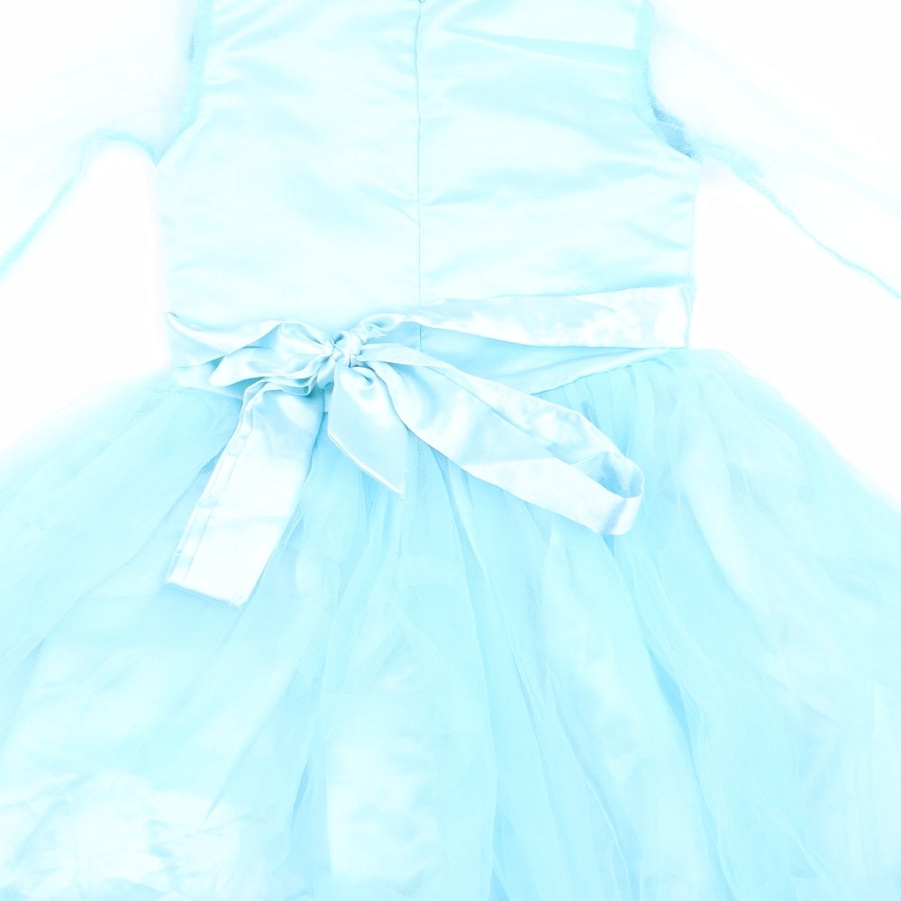 Preworn Girls Blue   Ball Gown    - Frozen Dress