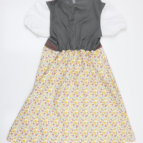 SMITHYS Girls Yellow Floral  Fit & Flare  Size 13 Years