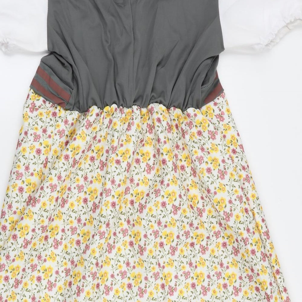 SMITHYS Girls Yellow Floral  Fit & Flare  Size 13 Years