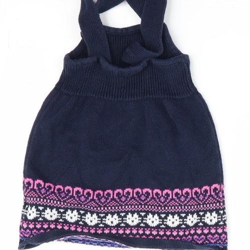 Preworn Girls Blue   Pinafore/Dungaree Dress  Size 12 Months