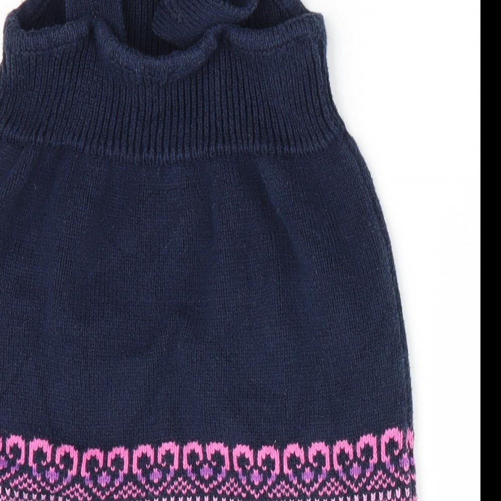 Preworn Girls Blue   Pinafore/Dungaree Dress  Size 12 Months