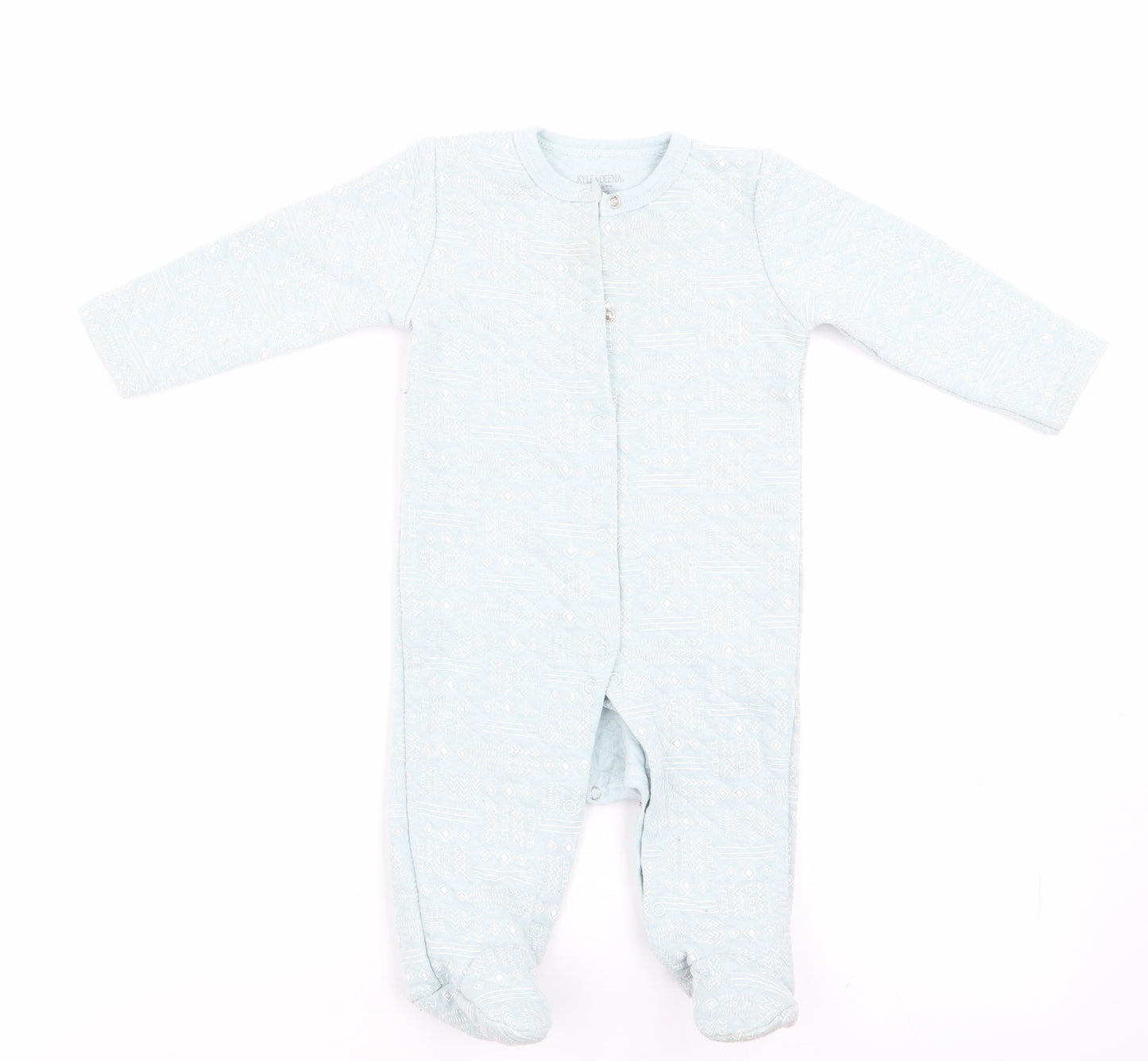 Kyle & Deena Boys Blue Geometric  Babygrow One-Piece Size 6-9 Months