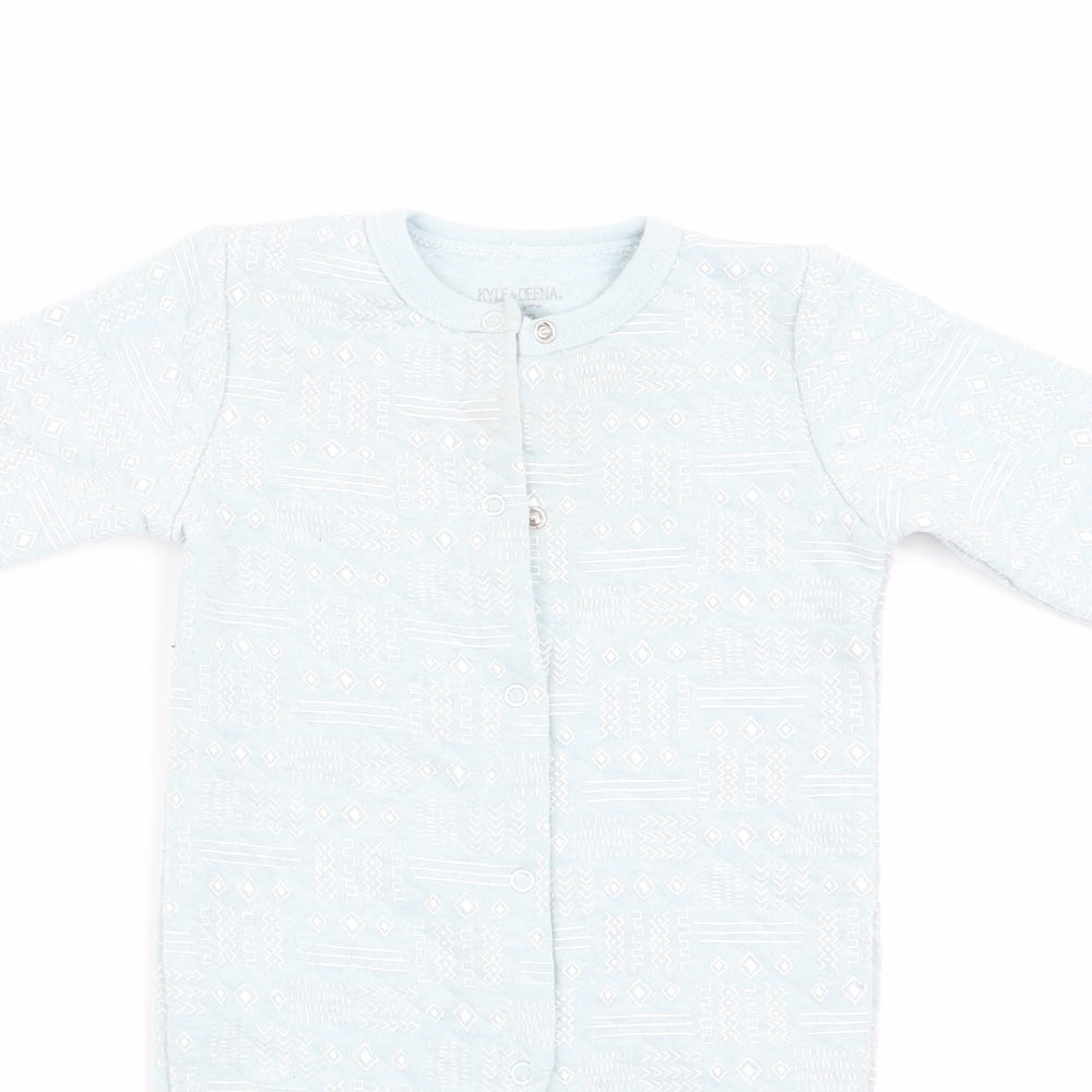 Kyle & Deena Boys Blue Geometric  Babygrow One-Piece Size 6-9 Months
