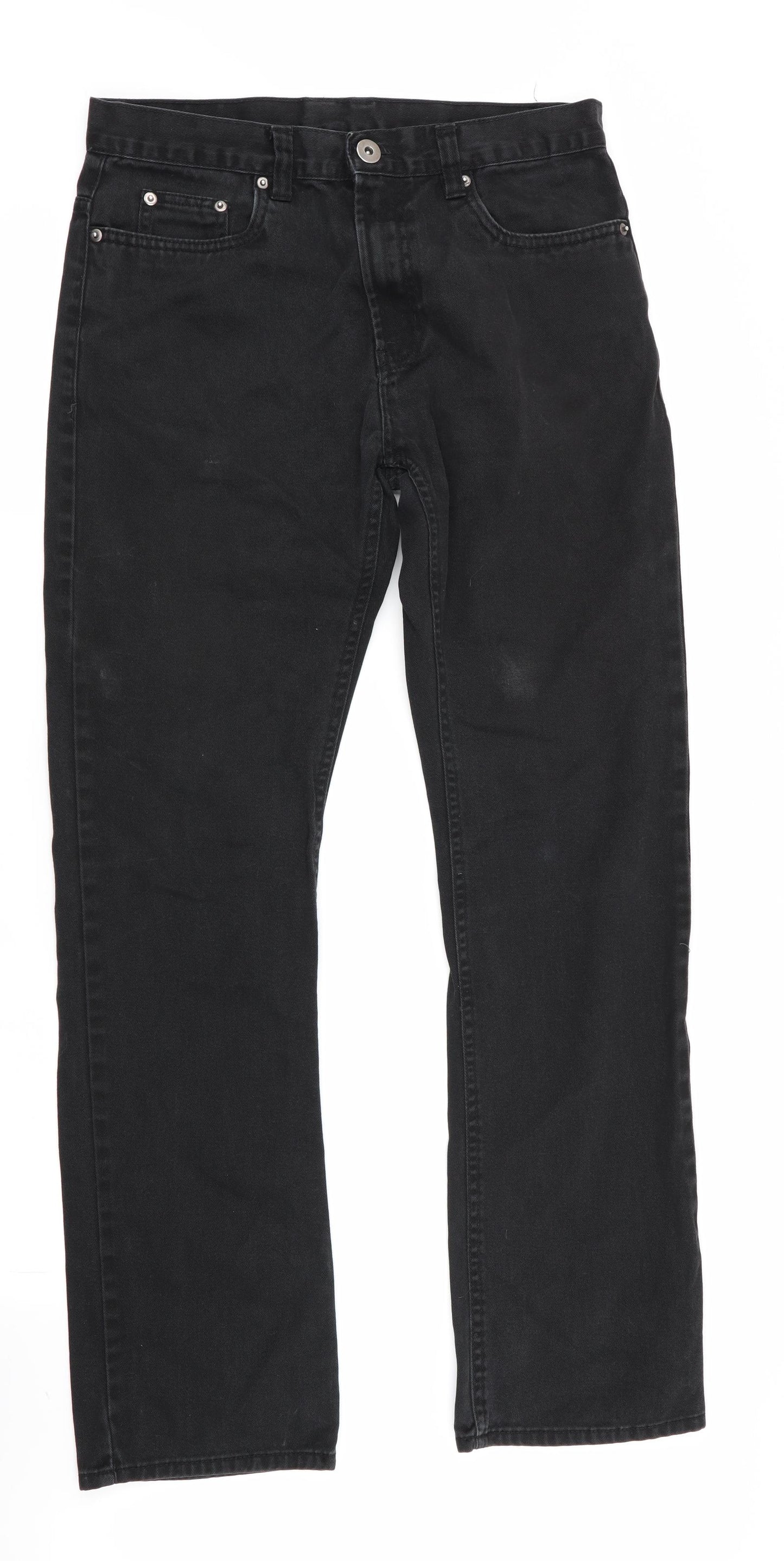 Denim Co Mens Black   Straight Jeans Size 32 in L31 in