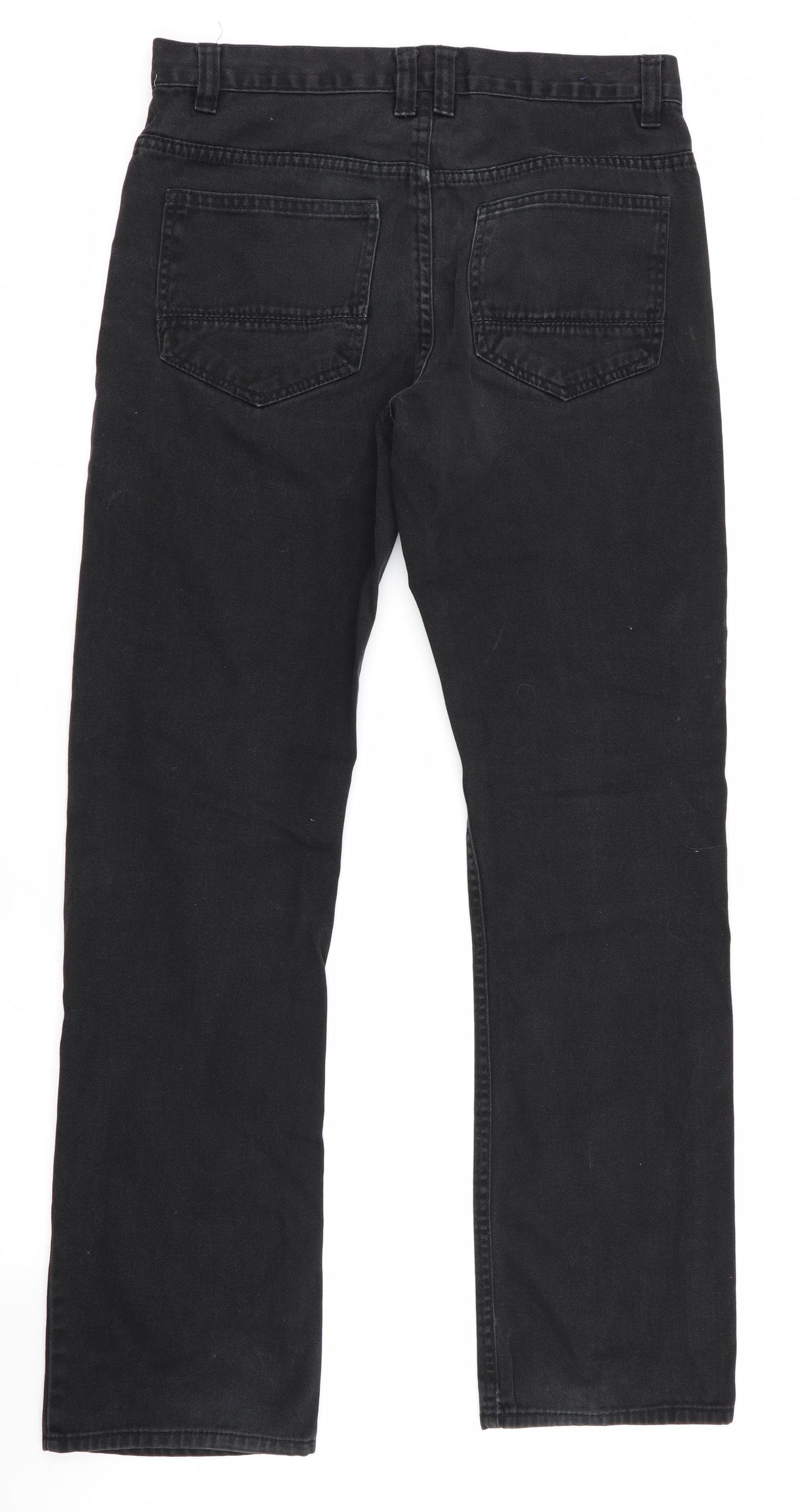 Denim Co Mens Black   Straight Jeans Size 32 in L31 in