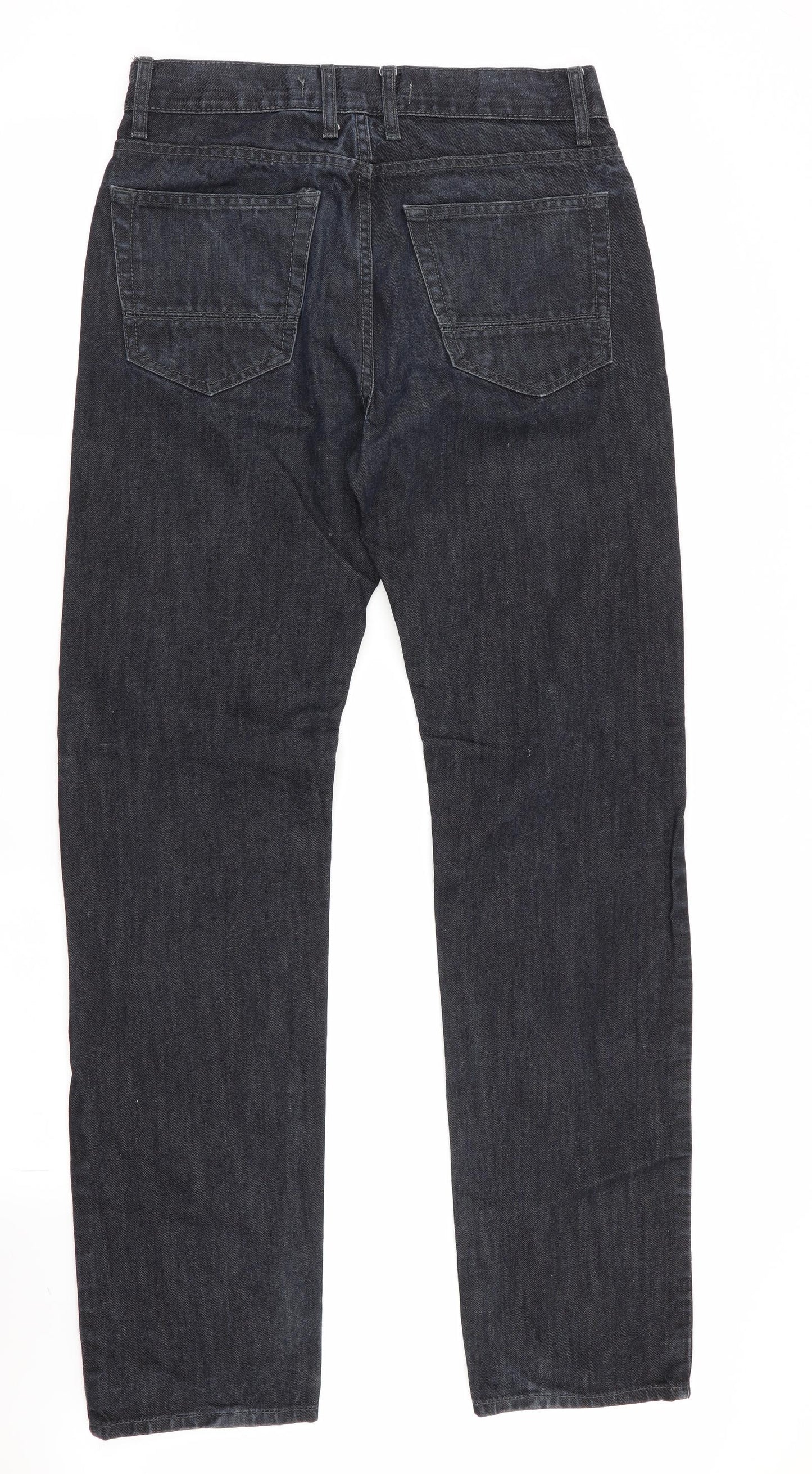 Burtons Menswear Mens Black   Straight Jeans Size 30 in L32 in