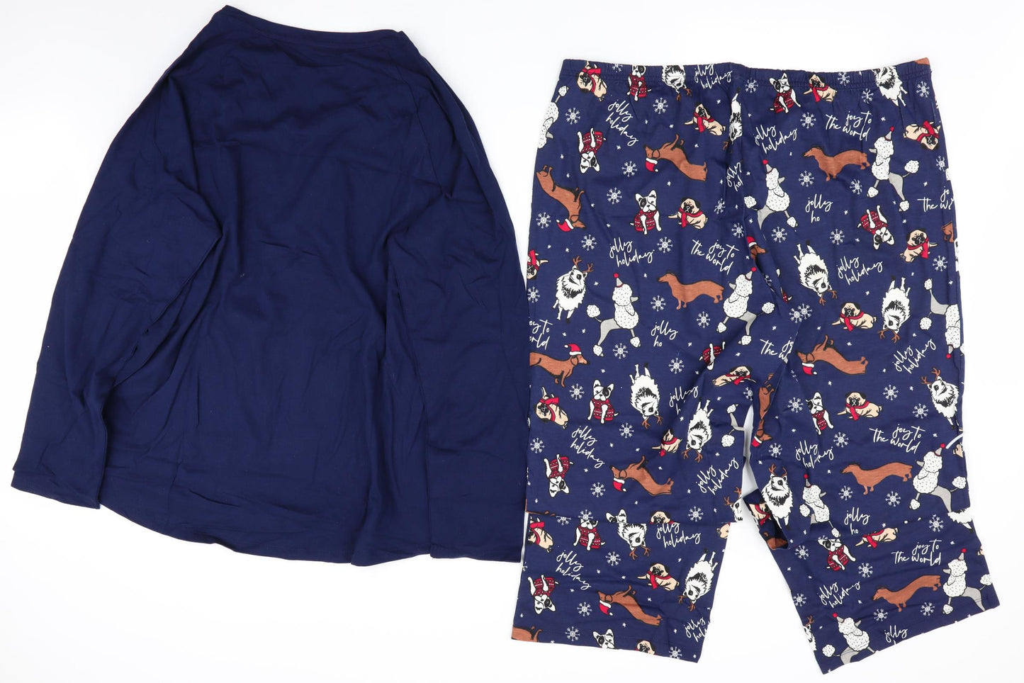TU Womens Blue Animal Print   Pyjama Set Size 16