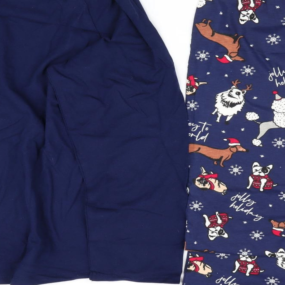 TU Womens Blue Animal Print   Pyjama Set Size 16