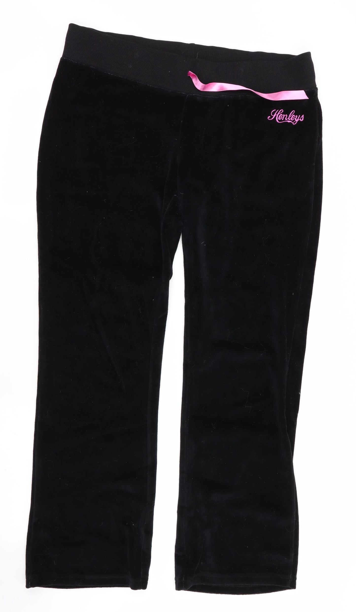 Henleys Womens Black   Jogger Trousers  L30 in - Velvet feel