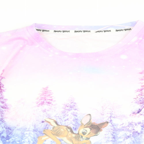 Angry Birds Womens Pink Animal Print   Pyjama Top   - Bambi