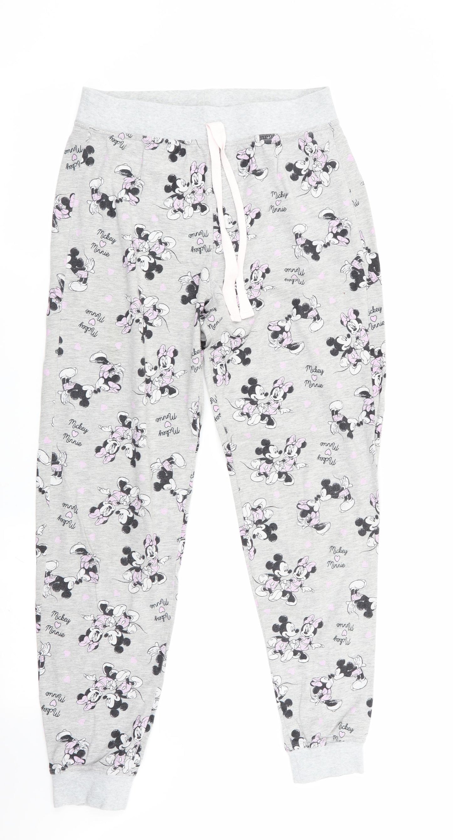 Preworn Womens Grey Animal Print   Pyjama Pants   - Mickey & Minnie Mouse