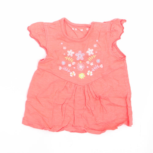 Nutmeg Girls Orange Floral  A-Line  Size 6-9 Months