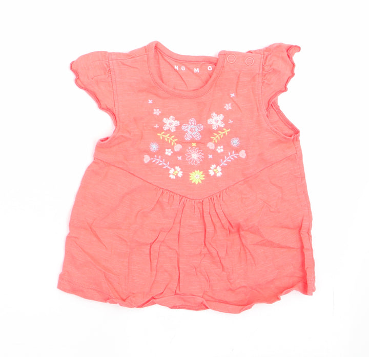 Nutmeg Girls Orange Floral  A-Line  Size 6-9 Months
