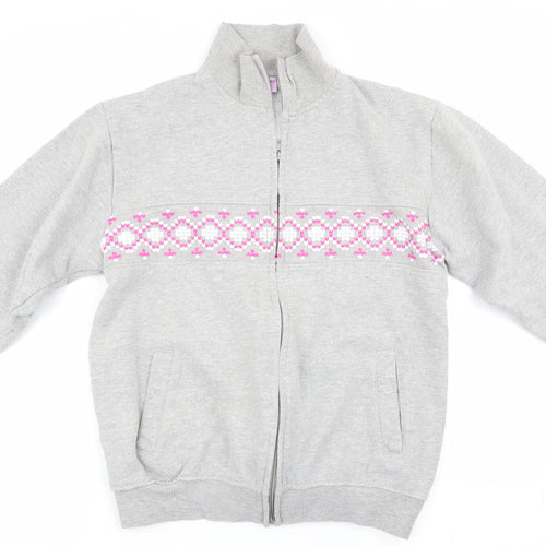 Amalina Womens Grey   Full Zip Sweatshirt Size 12