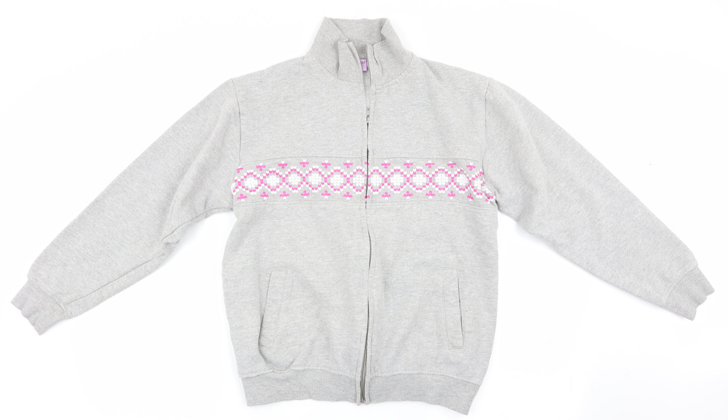 Amalina Womens Grey   Full Zip Sweatshirt Size 12