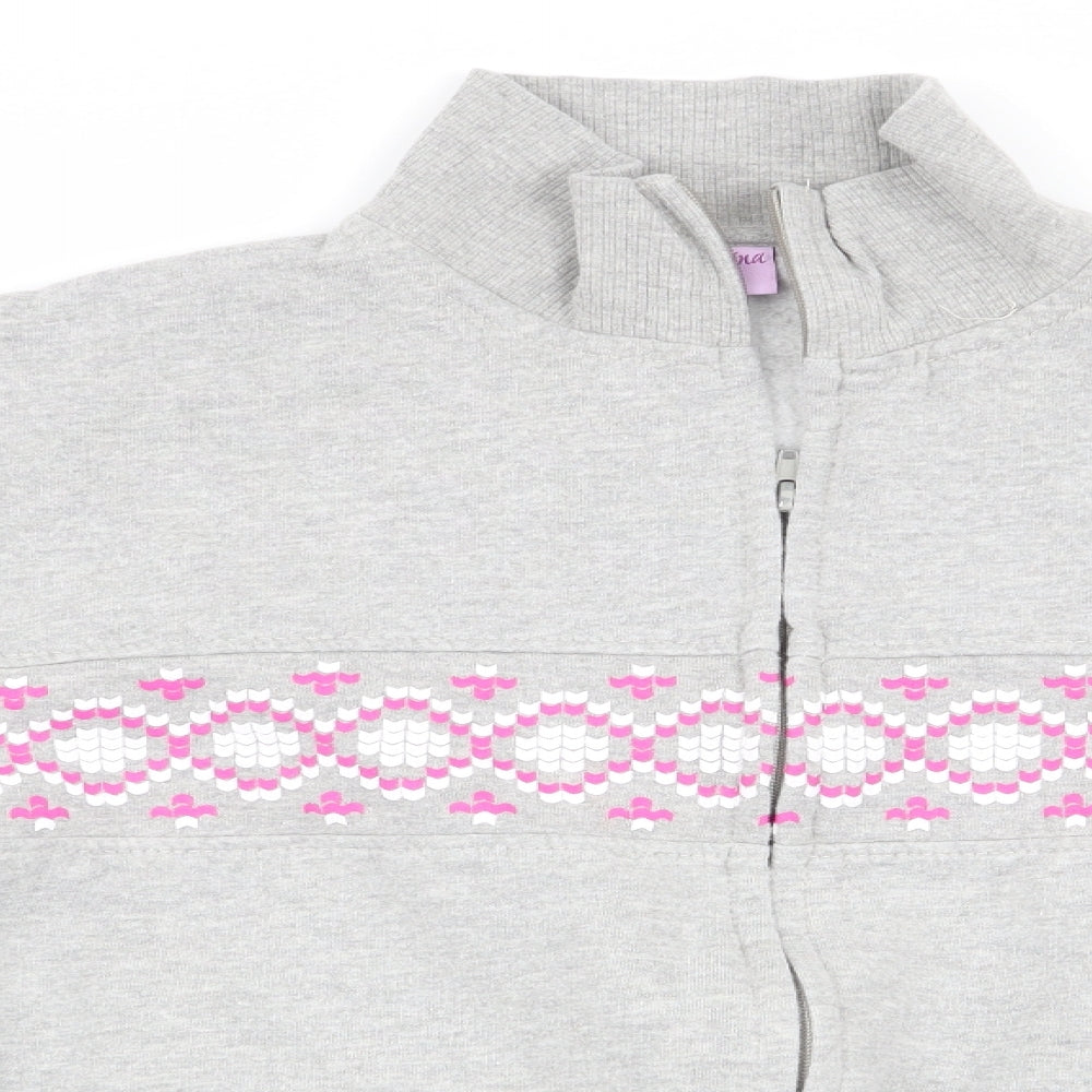 Amalina Womens Grey   Full Zip Sweatshirt Size 12