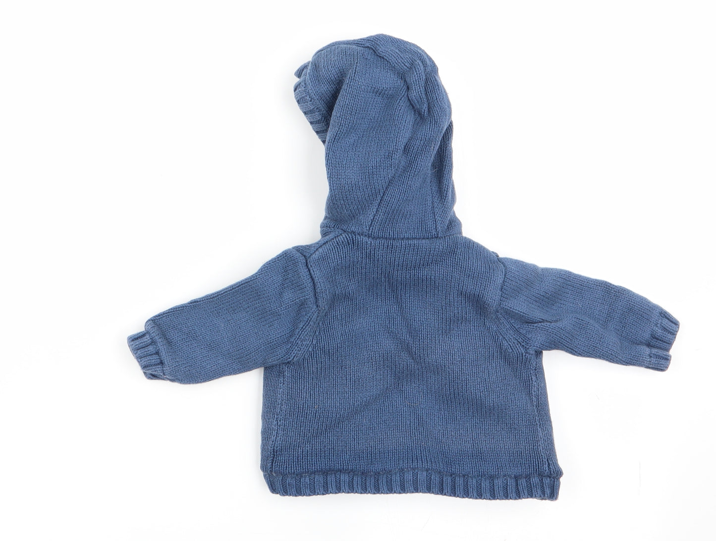 Mothercare Boys Blue   Cardigan Jumper Size 0-3 Months  - Fleece lined hoodie