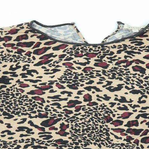 Oasis Womens Multicoloured Animal Print  Basic T-Shirt Size L