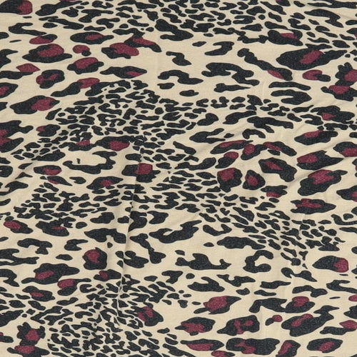 Oasis Womens Multicoloured Animal Print  Basic T-Shirt Size L