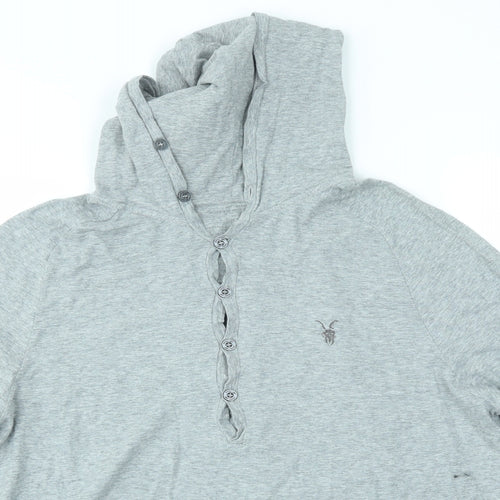ALL SAINTS Mens Grey   Pullover Hoodie Size M
