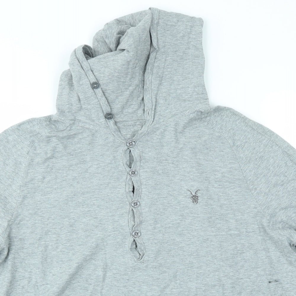 ALL SAINTS Mens Grey   Pullover Hoodie Size M