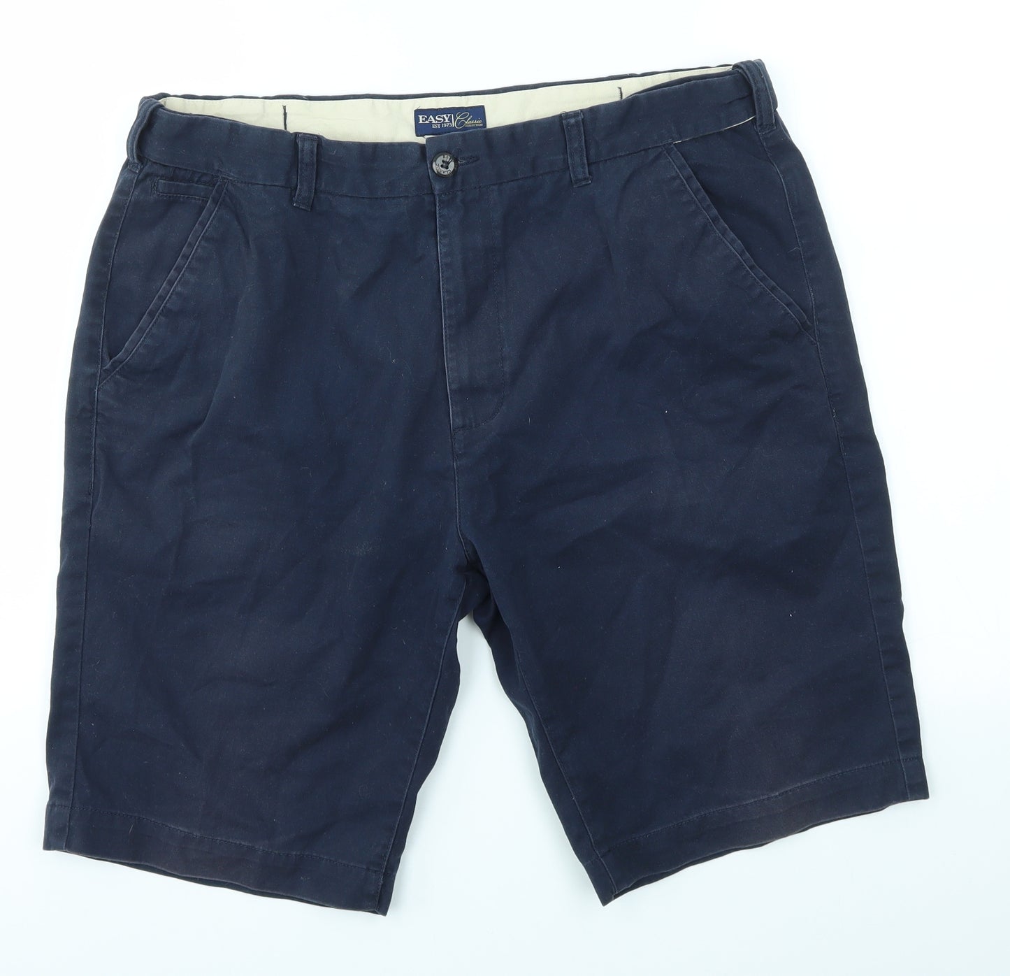 Easy Mens Blue   Chino Shorts Size 36 in