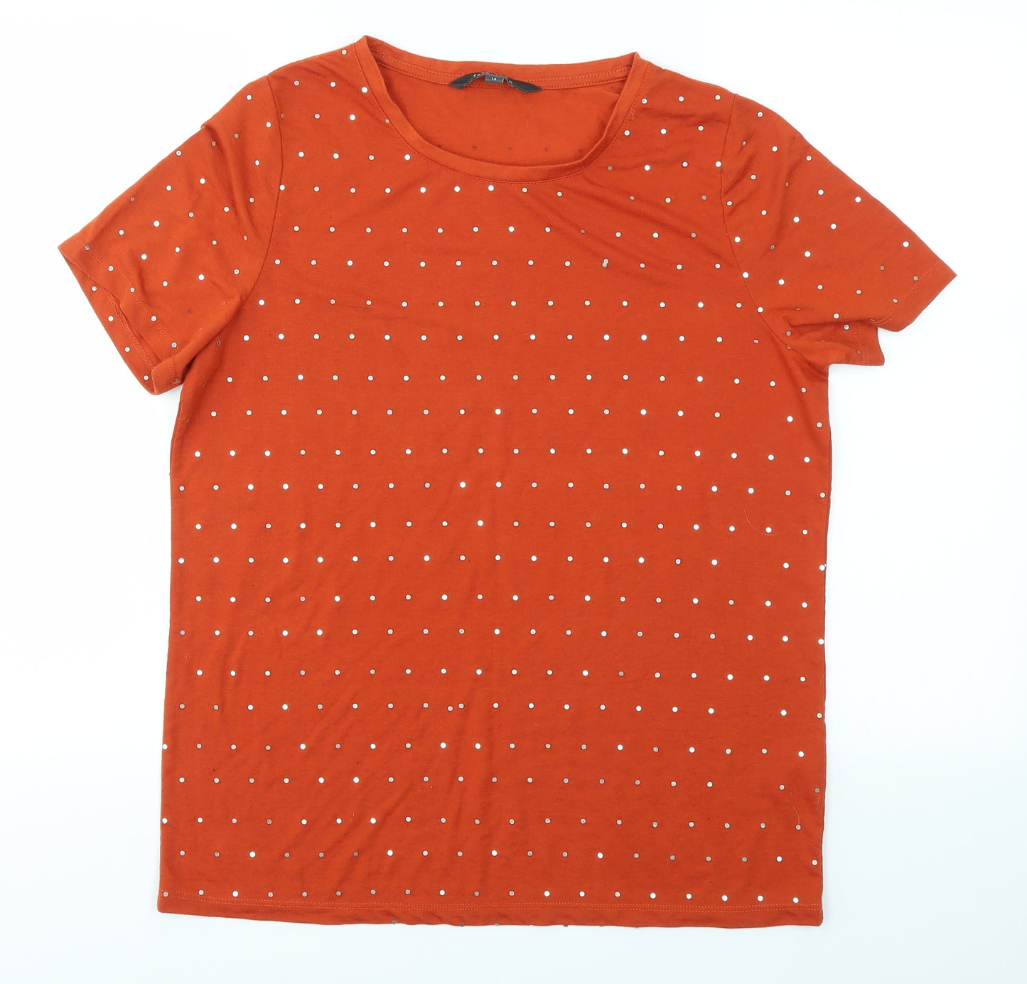 LOVE TEES Womens Orange   Basic T-Shirt Size 14