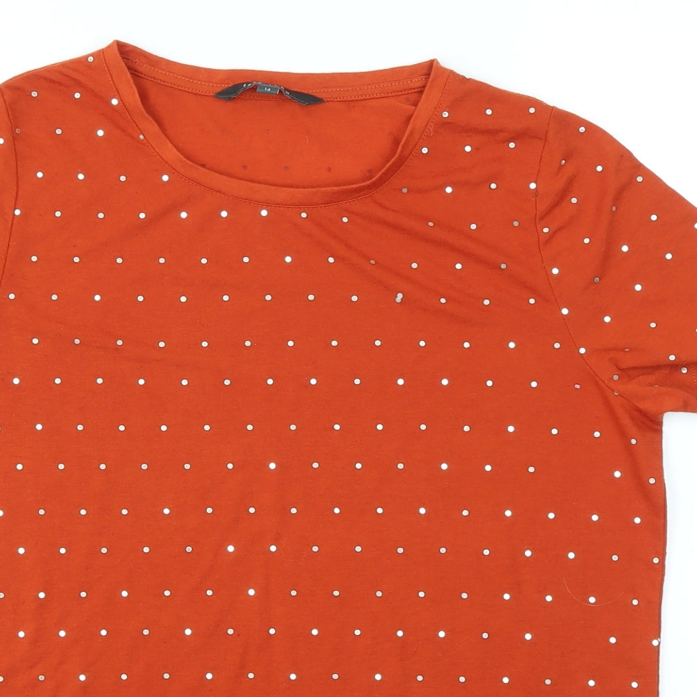 LOVE TEES Womens Orange   Basic T-Shirt Size 14