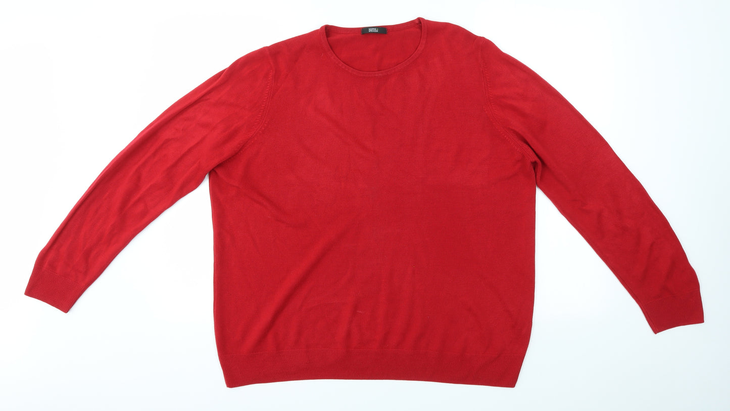 M&S Womens Red   Pullover Jumper Size 20