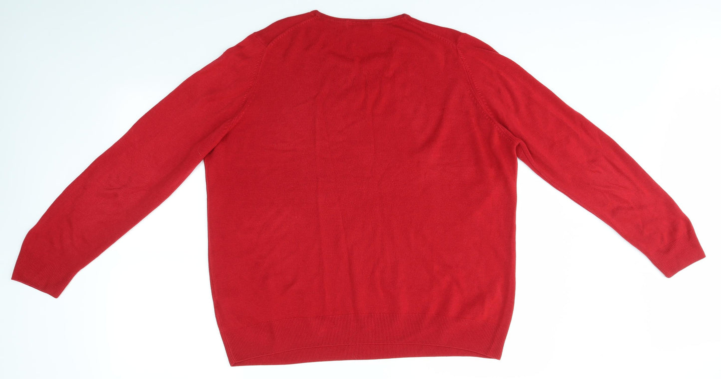 M&S Womens Red   Pullover Jumper Size 20
