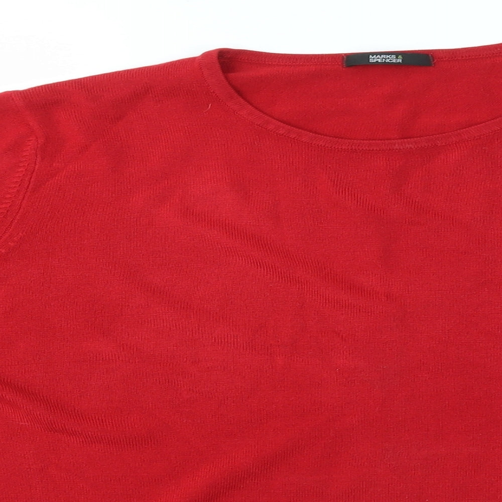 M&S Womens Red   Pullover Jumper Size 20