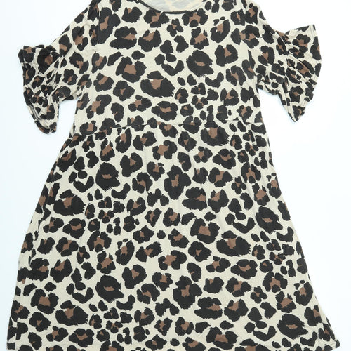 Boohoo Womens Multicoloured Animal Print  A-Line  Size 14