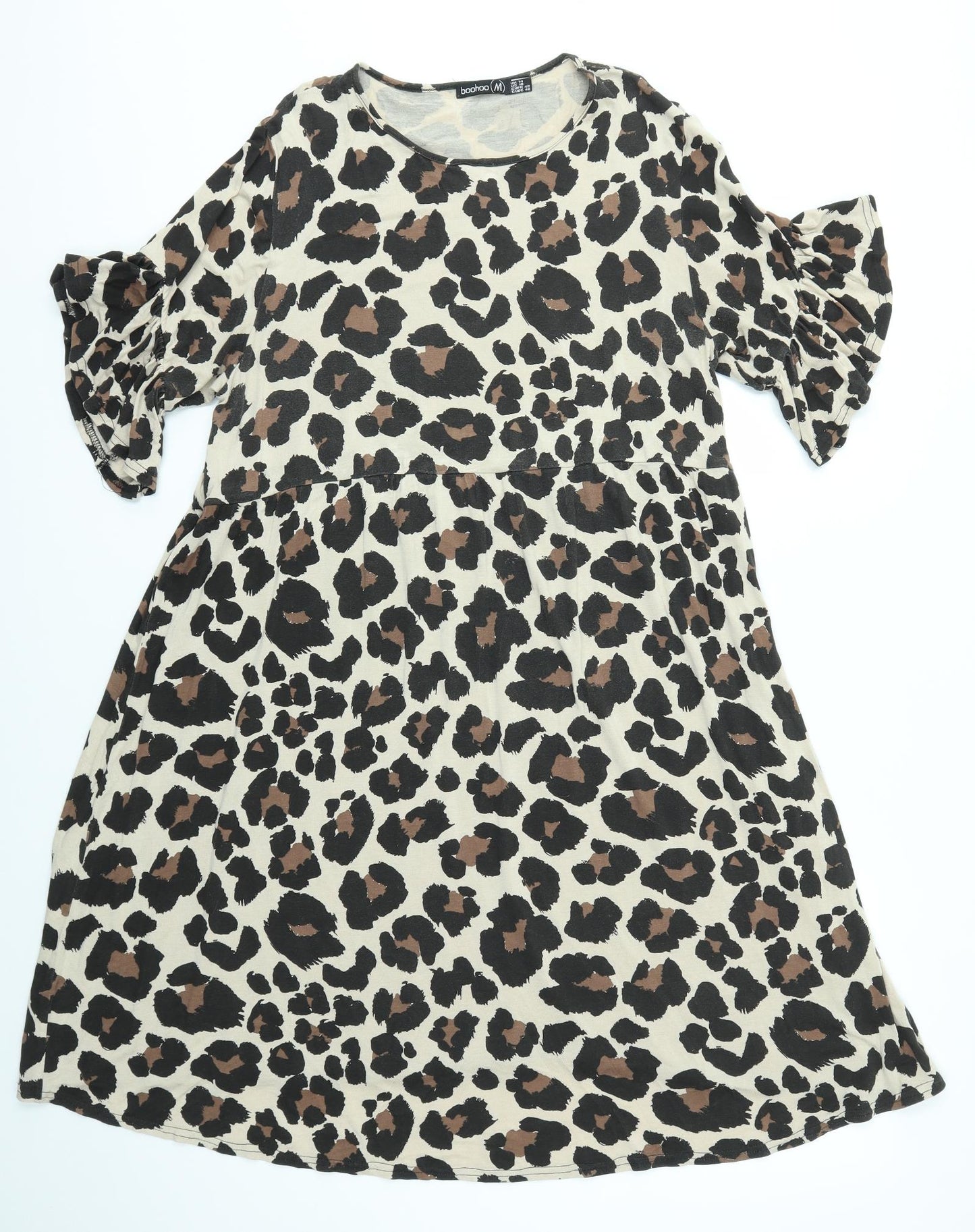 Boohoo Womens Multicoloured Animal Print  A-Line  Size 14