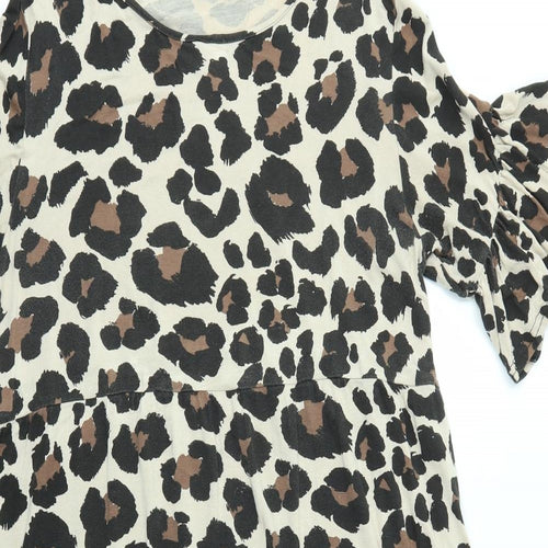 Boohoo Womens Multicoloured Animal Print  A-Line  Size 14