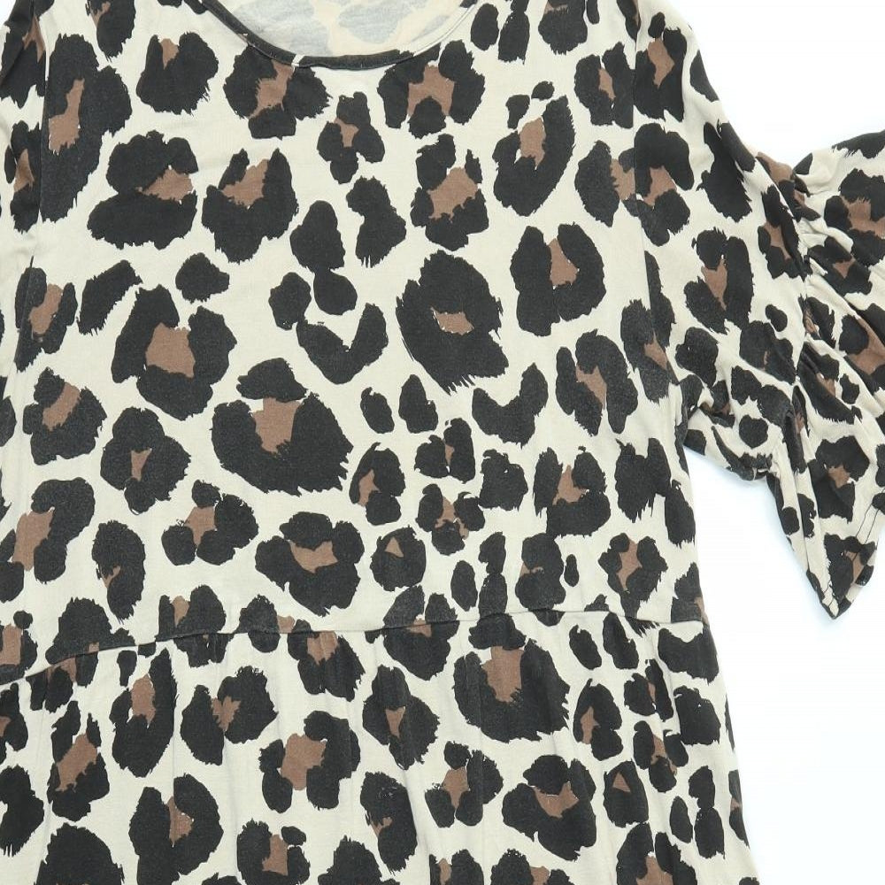 Boohoo Womens Multicoloured Animal Print  A-Line  Size 14