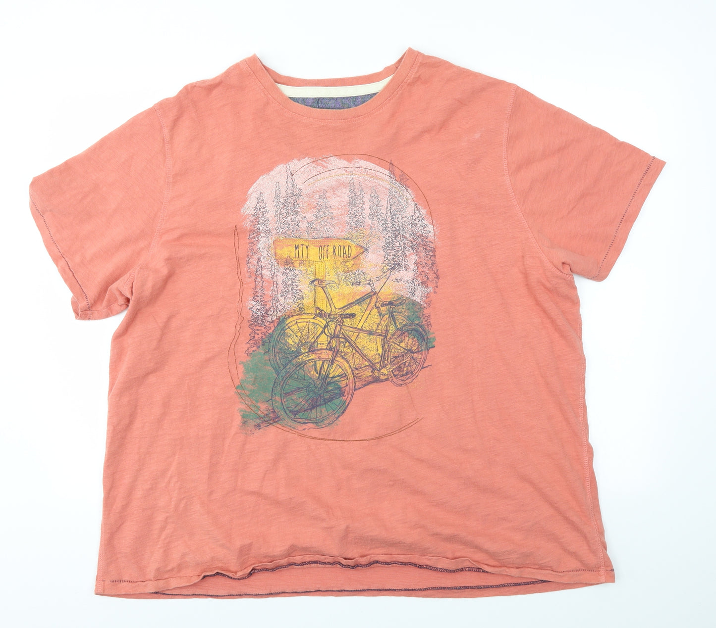 MANTARAY Mens Orange    T-Shirt Size 2XL