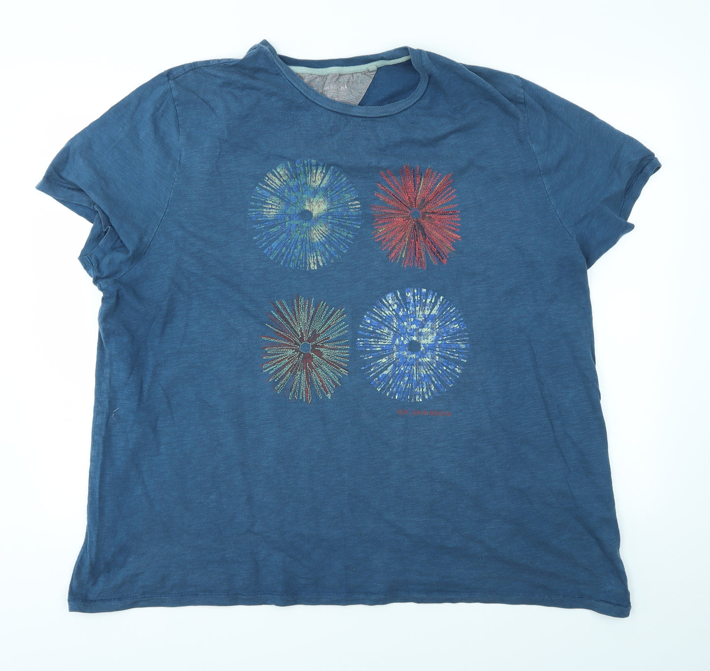 John Rocha Mens Multicoloured    T-Shirt Size 2XL