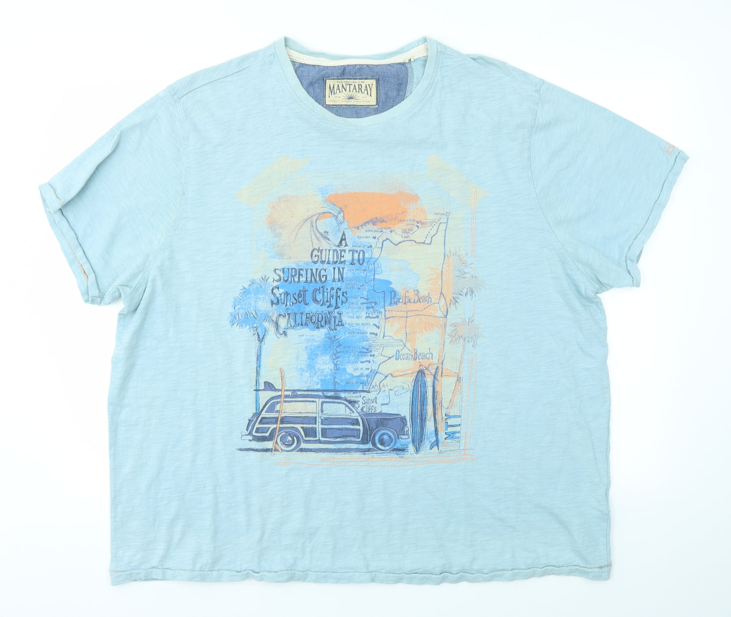 MANTARAY Mens Blue    T-Shirt Size 2XL